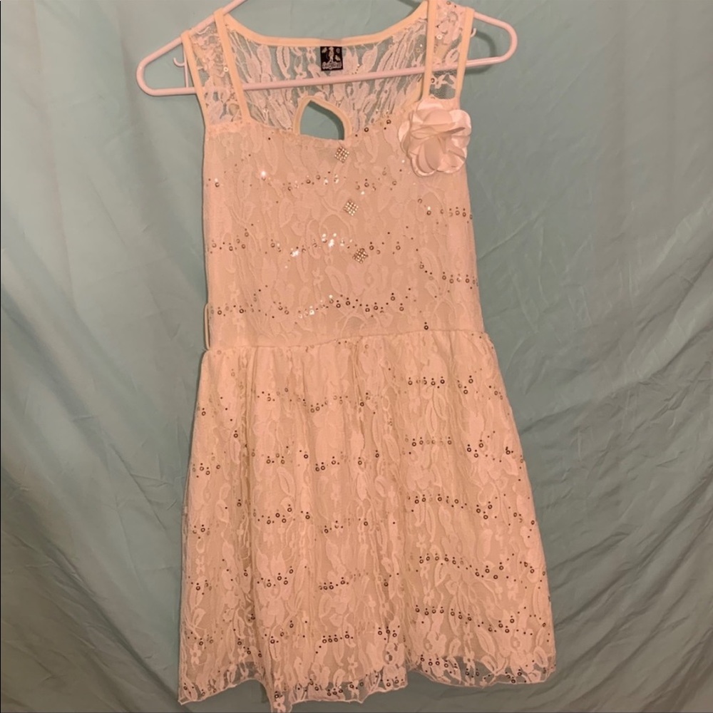 Beautiful lace sequins girls dress
